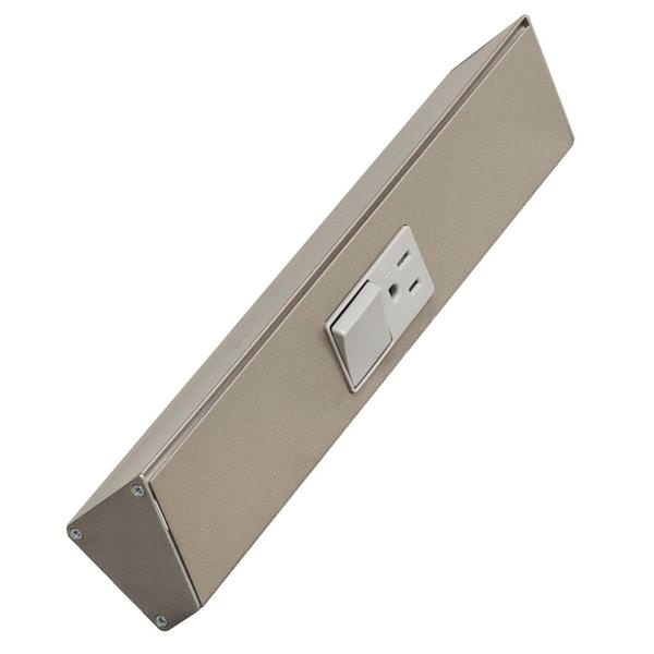 12" 20 amp 120 volt Satin Nickel Single Pole Switch/Receptacle Combination Power Strip